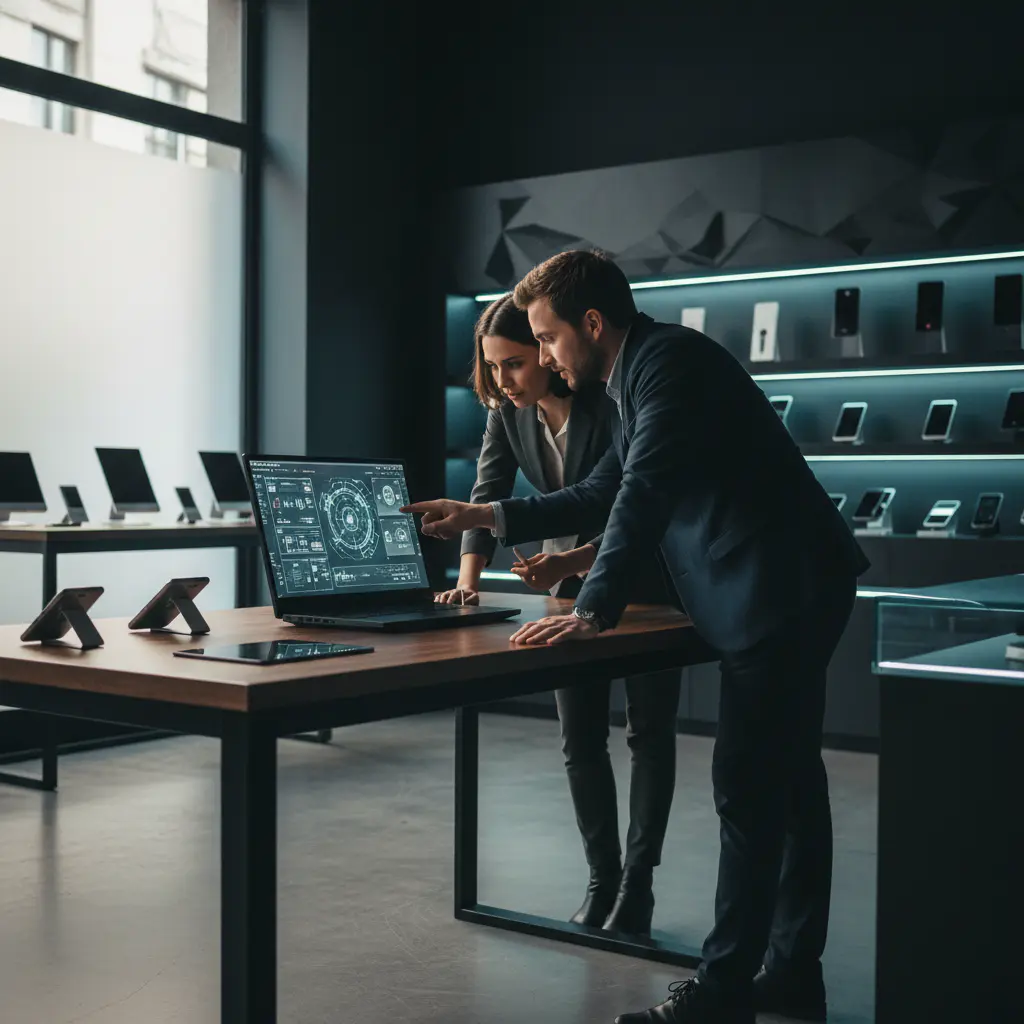 Tech consultation in modern store